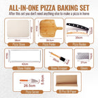 8 PCS Pizza Stone Set, Extra Large 15×12 Inch Pizza Stone for Grill, Rectangle Baking Sone With Pizza Kit for Pizza, Bread, BBQ Grilling, Pizza Peel Set