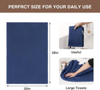 Homaxy 100% Cotton Oversized Waffle Weave Kitchen Dish Towels, Ultra Soft Absorbent Quick Drying Cleaning Towel, 20 x 28 Inches, 4-Pack, Navy Blue