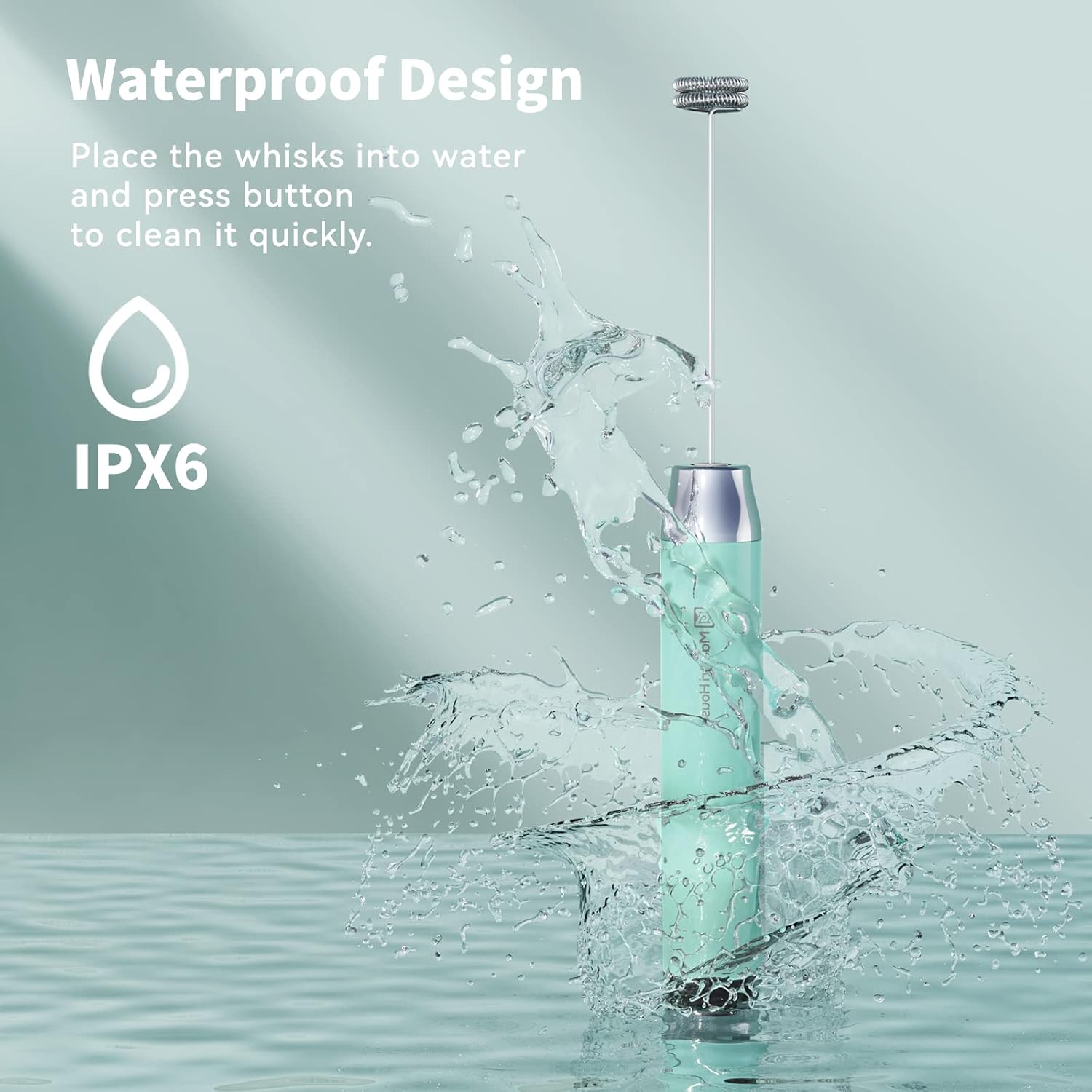 Maestri House Rechargeable Milk Frother with Stand, LunaFro Handheld Electric Foam Maker Waterproof Detachable Stainless Steel Whisk Drink Mixer Foamer for Lattes, Cappuccino