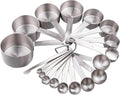 Smithcraft Measuring Cups and Spoons Set, 18/8 Stainless Steel Measuring Cups and Spoons for Kitchen & Baking, Heavy Duty Metric & US 8 Measuring cups, 9 Measuring Spoons Set