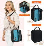 opux Insulated Lunch Box for Men Women Adult, Compact Lunch Bag for Kids Boy Girl Teen, Soft Lunch Cooler Bag for Work School, Leakproof Lunchbox Lunch Pail with Clip-on Buckle, Heather Sea Blue