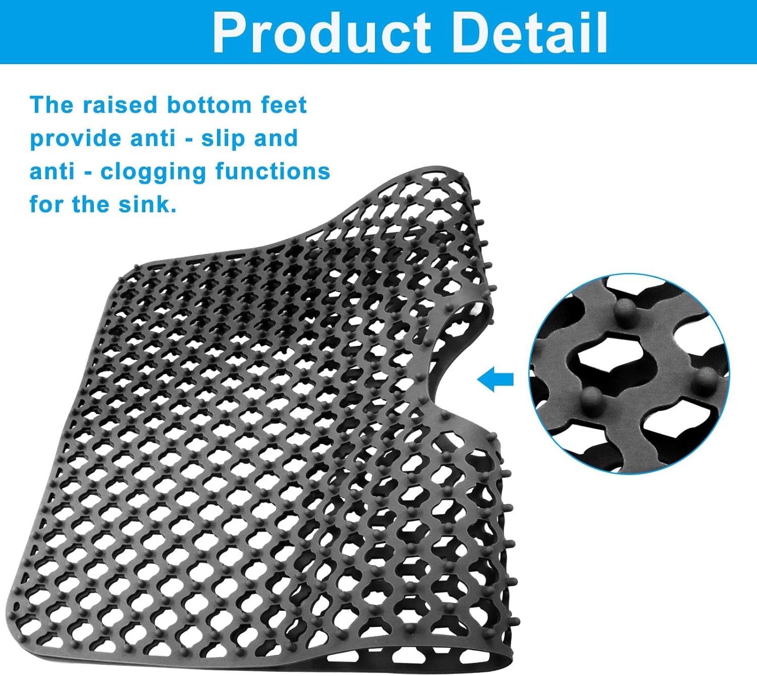 1 Pack Silicone Sink Protectors, Non-Slip Kitchen Mats Heat Resistant Sink Mat, 28'x 15 inches for Kitchen Farmhouse Stainless Steel Porcelain Bottom