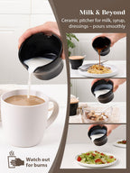 INGOFIN Ceramic Sugar and Creamer Set with Lid and Spoon, 3-Piece Porcelain Creamer Pitcher Milk Jug and Sugar Bowl for Coffee Bar, Tea Time, Kitchen Serving,3.5oz & 6oz, Dishwasher Safe, Modern Black
