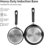 Nonstick Saucepan Set - 1.5 Quart and 2.5Quart,Ultra Non Stick Sauce Pan Small Pot with Glass Lid,Great for Home Kitchen Restaurant,Black
