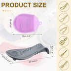 uxcell 1 Set Silicone Spoon Rest for Stove Top, Silicone Spoon Holder for Cooking Spatula, Ladle, Brush Grey/Purple