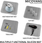 Silicone Dish Drying Mat for Multiple Usage,Easy clean,Eco-friendly,Heat-resistant Silicone Mat for Kitchen Counter or Sink,Refrigerator or Drawer Liner Grey 2XL 24 inches x 18 inches