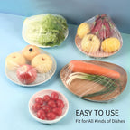Homelove 200pcs Plastic Bowl Covers Food Cover Dish Covers, Reusable Elastic Stretch Fresh Keeping Bags, Kitchen Dining Plate Bread Proofing Food Storage Covers, Universal Kitchen Plastic Wrap