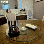 40" Heavy-Duty Lazy Susan Turntable - 1/3" Extra-Thick Tempered Glass - Silent 360° Spin for Dining Table & Kitchen