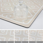 SUEH DESIGN Dish Drying Mat, Absorbent Coffee Mat 19.6 x 11.8 in Quick Dry Kitchen Drying Dish Drain Mat for Kitchen Counter Coffee Bar, Khaki