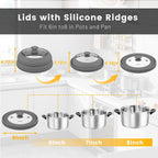 Collapsible Microwave Splatter Cover - Vented Silicone & Glass Lid with Easy-Grip Handle, Fits 6 to 8 Inch Plates & Bowls, 9 Inch Diameter, Prevents Splatters & Ensures Even Heating