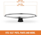 Tempered Glass Lids for Pots and Pans, Cast Iron Skillet Lid 10.5 Inch, Frying Pan Lid, Replacement Pan Cover, Wok, Crock Pot Lid with Wide Stainless Steel Rim, Heat Resistant Cookware Pan Lids