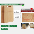 Healthy and Non Toxic & Totally Organic Bamboo Cutting Board Set,3 pack, No Glue & Plastic Free, Juice Groove, Non-solid Wood Cutting Board with hands for Kitchen for Meat, Vegetables and Fruits