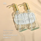 MaisoNovo Soap Dispenser 3-Piece Set | 16.9oz Clear Bottles with Gold Stainless Steel Pumps