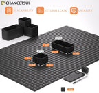 6 Pcs Stackable Drawer Organizer Set Desk Drawer Dividers, Bathroom Vanity Cosmetic Makeup Trays , Multipurpose Plastic Storage Bins for Jewelries, Kitchen Gadgets and Office Accessories, Black