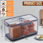 2Pcs Bread Box Bread Boxes for Kitchen Counter Airtight, Double Time Recording Bread Storage Container with Lid, 2 Bread Keeper for Homemade Bread, Toast, Bagel, Donut and Cookies, Grey