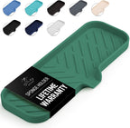 Zulay Kitchen Large Silicone Sponge Holder (12x4) – Flexible Sink Organizer Tray for Kitchen & Bathroom – Multipurpose Soap Dish for Sponges, Makeup, Trinkets & More (Pine Green)