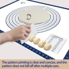 32x24" Silicone Pastry Mat for Rolling Dough Non Slip Non Stick Silicone Mats for Kitchen Counter Blue