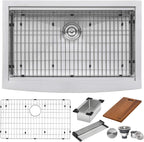 Ruvati 27-inch Apron-front Workstation Farmhouse Kitchen Sink 16 Gauge Stainless Steel Single Bowl - RVH9050