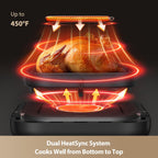 Mova FD10Pro Air Fryer, 6.3QT Large Digital Airfryer with Visible Window, 11 Preset Cooking Modes, Dual Heating System 122-450°F Precise Heat for Even Results, Non-Stick Baskets