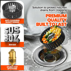 3 in 1 Kitchen Sink Drain Strainer & Sink Stopper Upgraded Stainless Steel Drain Plug with Anti-Clog Basket Drain Stopper Combo, Pop Up Sink Stopper for Standard 3-1/2''
