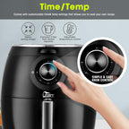 Air Fryer 5.8QT/5.5L, Uten 1700W AirFryer High-Power Electric Hot Temperature Control & Timer Knob, Non Stick Fry Basket, Dishwasher Safe, Apply to Party, Afternoon Tea, Black