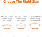 Amazon Basics Cast Iron Dutch Oven Pot with Lid, Enameled, Round, Dual Handles, Heavy-Duty, Medium, 6-Quart, Light Pink