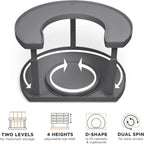 2-Tier Spice Rack Organizer for Cabinet | Rotating Lazy Susan Spice Organizer Holds 40 Spice Jars | Countertop & Pantry Spice Shelf for Kitchen Organization & Storage (Gray)