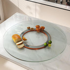 31.5" Lazy Susan for Table Top Tempered Glass Rotating Serving Tray for Dining Table, Kitchen Lazy Susan Organizer Spinning Rotating Food Server Party Centerpieces