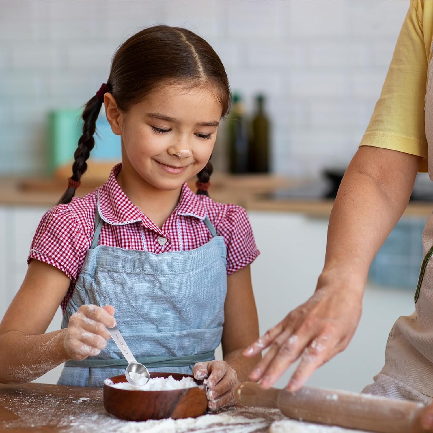 2 PCS Measuring Spoons Tablespoon Measuring Spoon 1/2 Tbsp (1 1/2 tsp | 7.5 ml |7.5 cc| 0.25 oz) Mini Spoons Stainless Steel Measuring Spoons for Kitchen Cooking Spoon(Silver)