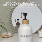 Hand and Dish Soap Dispenser Set,16oz Glass Bottles with Printed Labels, Bamboo Tray & Pump,Countertop Soap Dispensers for Kitchen,Luxury, Minimalist & Farmhouse Decor (Hand Dish (Black/White))