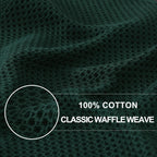 Homaxy 100% Cotton Waffle Weave Kitchen Dish Towels, Ultra Soft Absorbent Quick Drying Cleaning Towel, 13 x 28 Inches, 12-Pack, Blackish Green