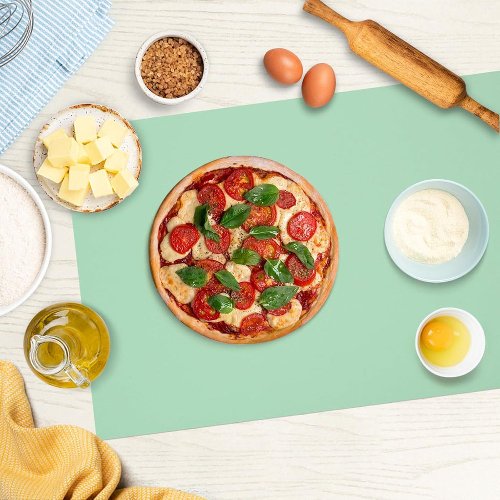 Silicone Mats for Kitchen Counter, Nonslip Silicone Mats for Crafts Countertop Protector Heat Resistant Mat (78.7” x 24” x 0.08”, Light Green)