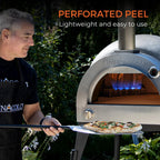 12 Inch Perforated Aluminum Pizza Peel with Handle - Lightweight and Easy to Use, Perfect for Homemade Pizza, Bread, and Pastries