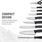 Victorinox Swiss Classic Knife Block - Kitchen Knife Set with Block for Home Essentials - Includes Chef's Knife, Santoku Knife & More - Black Handles, 15-Piece Set
