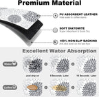 Findosom 2PCS 12" x 20" Dish Drying Mat & 24" x 5.5" Sink Splash Guard, Super Absorbent & Cuttable Dish Mat Drying Kitchen Mat with Gray Floral, Hide Stain Drying Mat for Kitchen Counter
