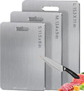 Titanium Cutting Boards for Kitchen [Set of 3], Double Sided Pure Titanium Cutting Board | Easy to Clean | Dishwasher Safe | Food-Grade Raw & Cooked Foods or Outdoor Camping Chopping Board