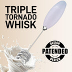 Zulay Kitchen Tornado Whisk Milk Frother with 4 AA Duracell Batteries - Triple Whisk for More Power - Handheld Coffee Frother with Stand - Drink Mixer for Lattes, Matcha & Protein Shakes