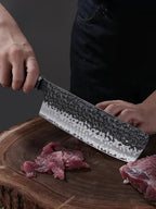 HOSHANHO 7 Inch Nakiri Knife, Japanese Hand Forged Asian Chopping Chef Knife, Professional Meat Vegetable Cleaver Kitchen Knife with Ergonomic Handle