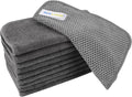 SINLAND Microfiber Dish Cloth for Washing Dishes Dish Washing Rags Best Kitchen Washcloth Cleaning Cloths Wash Cloths with Poly Scour Side 7.87Inchx7.87Inch 10 Pack Grey