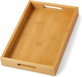 Tray for Oil Bottles Kitchen Counter – Bamboo Organizer with Handles, Waterproof Coating & Non-Slip Feet, 13×8 Inch Condiment Holder for Spices, Sauces & Seasoning Jars