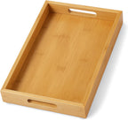 Tray for Oil Bottles Kitchen Counter – Bamboo Organizer with Handles, Waterproof Coating & Non-Slip Feet, 13×8 Inch Condiment Holder for Spices, Sauces & Seasoning Jars