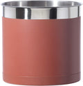 OGGI Stainless Steel Jumbo Utensil Holder - 7" Utensil Caddy, Weighted Base for Stability - Extra Large Utensil Crock and Countertop Utensil Organizer, Brick Red