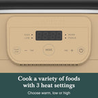6 Quart Programmable Slow Cooker Removable Healthy Nonstick Pot - Small Kitchen Appliance for Family Dinners - Serves 6+ People - Heat Settings: Keep Warm Brown Sugar