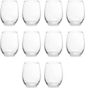 DISCOUNT PROMOS Stemless Wine Glasses by ARC Perfection 15 oz. Set of 10, Bulk Pack - Restaurant Glassware, Perfect for Red Wine, White Wine, Cocktails - Clear