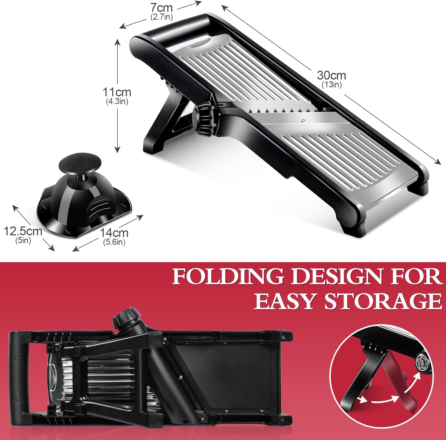 Mandoline Slicer,Masthome Mandoline Food Slicer for Kitchen,Adjustable Mandolin Food Slicer, Potato Cutter,Vegetable Cutter,Onion Mandalins,French Fry Cutter Julienne Slicer-Send Cut Resistant Gloves