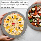 Adjustable Pie Crust Shields Baking Protectors, Silicone Cover Ring Fits 8-11.4 Inch Pies, Baking Pie Pizza Crust Shield Protector Cover for Edges (Grey-2pcs)