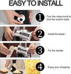 Ourokhome Rotary Cheese Grater Hand Crank, Kitchen Shredder Speed Mandolin Slicer Nuts Grinder with Handle and Drum Blades for Cheese, Vegetable, Walnut, Chocolate, Potato, Carrot, 3 Blades, Black