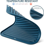 HOTEC BPA Free Silicone Trivets for Hot pots and Pans, 446℉ Heat Resistant for Kitchen Counter Dish Drying Mat, Set of 2 Classic Blue