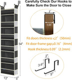 Over The Door Hanging Organizer 6-Shelves and 12 Side Pockets, Over The Door Storage Organizer, Back of Door Organizers for Baby Accessories and Children's Toys (13"x5"x54", Black)