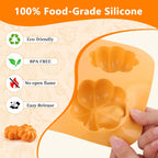 3-Pack 6-Cup Silicone Muffin Pans, Nonstick Cupcake Baking Molds, BPA/PFA-Free, Dishwasher & Oven Safe Pumpkin